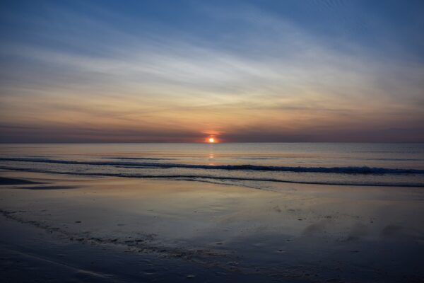 sunset, north sea, beach